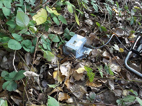 shock and vibrationsensor mounted on soil stake